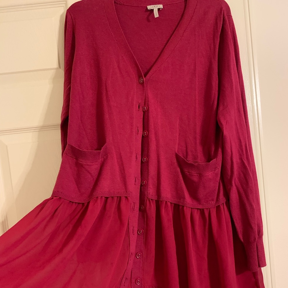 Logo by Lori sweater with chiffon trim